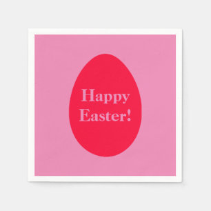 Minimal red and pink egg Easter Napkins