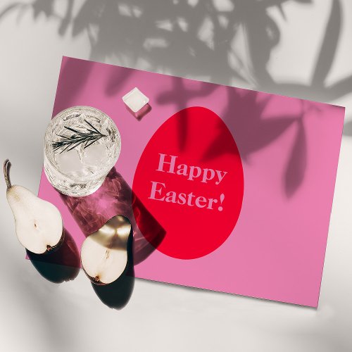 Minimal red and pink egg Easter Placemat