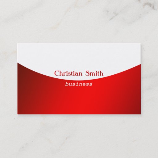 Customizable Minimal Red and White Business Card