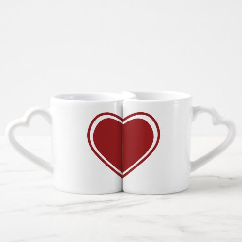 MInimal Red big Heart to express your Love Coffee Mug Set