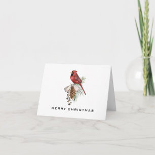 Minimal Red Cardinal Merry Christmas Card