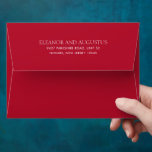 Minimal Red Classic Simple Elegant Wedding Envelope<br><div class="desc">Elegant red wedding envelope with your names in a classic serif font along with your return address in a modern sans serif font.  The inside has your monogram.  This simple and minimal design is great for a traditional or formal wedding invitation suite.</div>