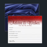 Minimal Red Glitter Wedding Advice Wishes Cards<br><div class="desc">Wedding Advice and wishes Cards for bride and groom keepsake,  Wishes for Mr & Mrs - Bridal Shower,  Bachelorette Games.</div>