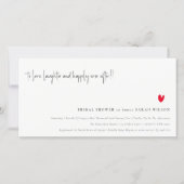 Minimal Red Heart Script Bridal Shower Invite (Front)