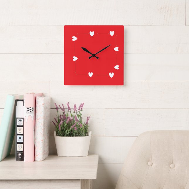 Minimal Red Heart Wall Clock – Modern Love Decor (Reading Room)