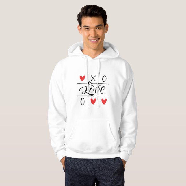 Minimal Red Hearts Hoodie (Front Full)