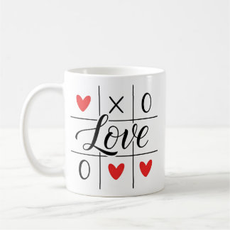 Minimal Red Hearts Love Mug