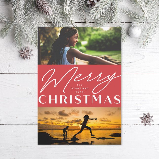 Minimal Red Merry Christmas Holiday Card (Creator Uploaded)