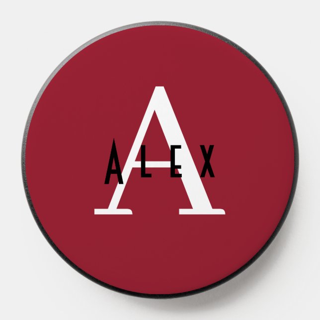 Minimal Red Monogrammed PopSocket (Popsocket)