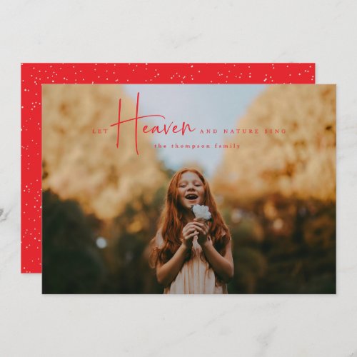 Minimal Red Religious Holiday Photo Card