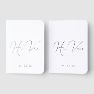 Minimal Refined Script His and Hers Wedding Foil Vow Books