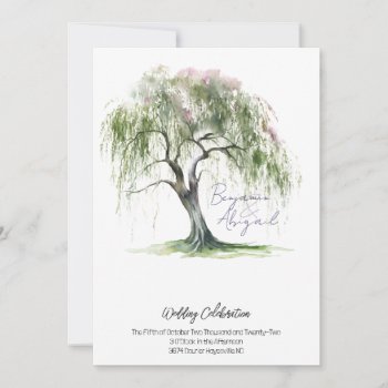 Minimal Regency Era Soft Willow Tree Invitation by Youre_Invited at Zazzle