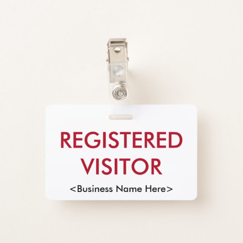 Minimal REGISTERED VISITOR Badge