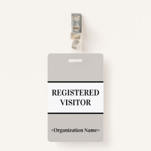 Minimal "REGISTERED VISITOR" Badge