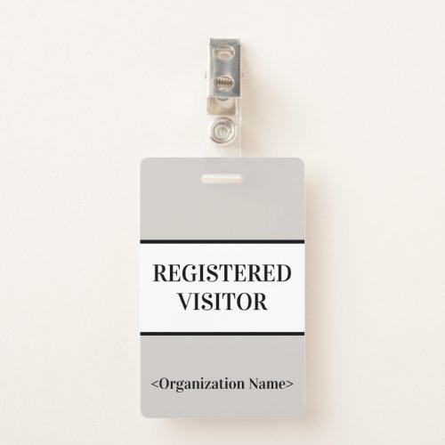 Minimal REGISTERED VISITOR Badge