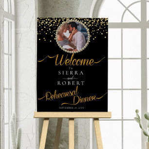 Minimal Rehearsal Dinner Photo Welcome Sign