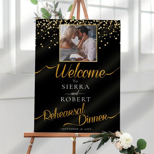 Minimal Rehearsal Dinner Photo Welcome Sign