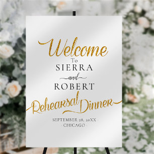 Minimal Rehearsal Dinner Welcome Sign