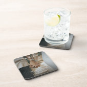 Minimal Replace Your Photo Flat Save The Date Card Beverage Coaster (Right Side)