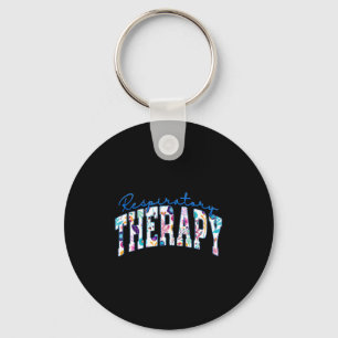 Minimal Respiratory Therapy Funny Therapist Rt Keychain