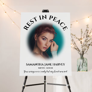 Minimal Rest In Peace   Photo Memorial Foam Board