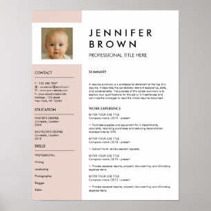 Minimal resume cv with photography digital poster