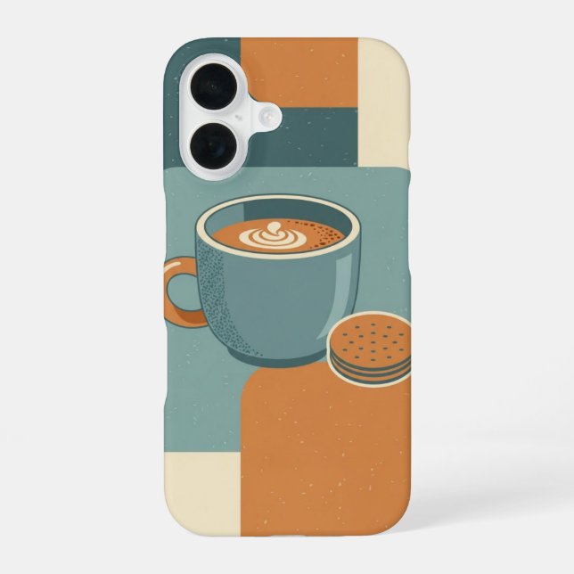 Minimal Retro Coffee and Cookie iPhone Case (Back)
