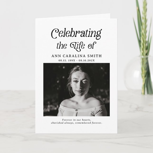 Minimal Retro Funeral Order of Service Program (Front)