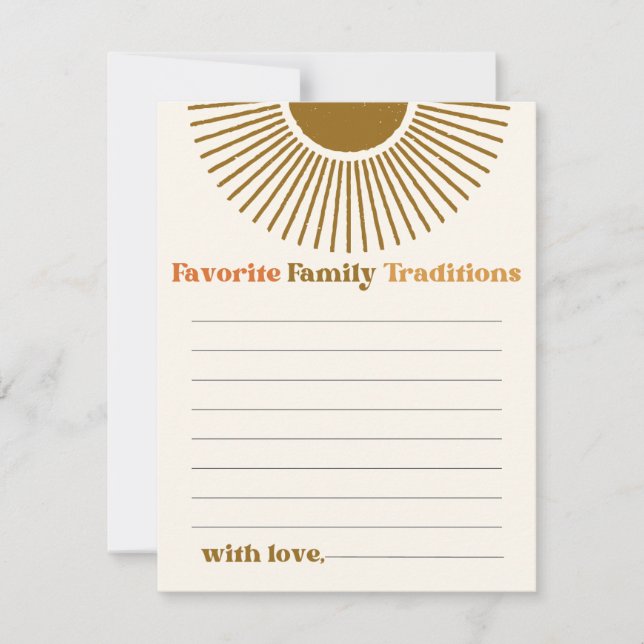 Minimal Retro Sun Favorite Family Traditions (Front)