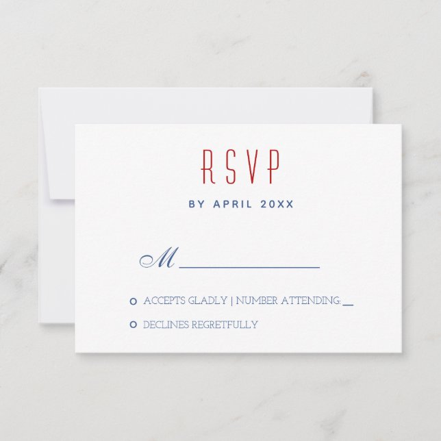 Minimal Return Address Wedding RSVP Card (Front)