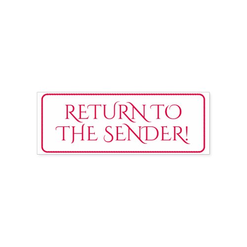 Minimal RETURN TO THE SENDER Rubber Stamp