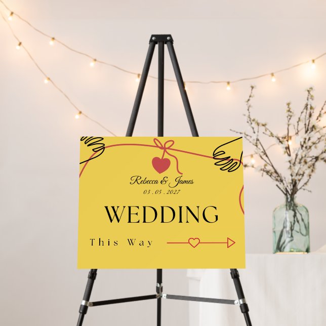 Minimal Romantic Directional Wedding Decor Foam Board (In Situ (Stand))