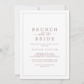 Minimal Rose Gold Brunch with Bride Bridal Shower Invitation (Front)