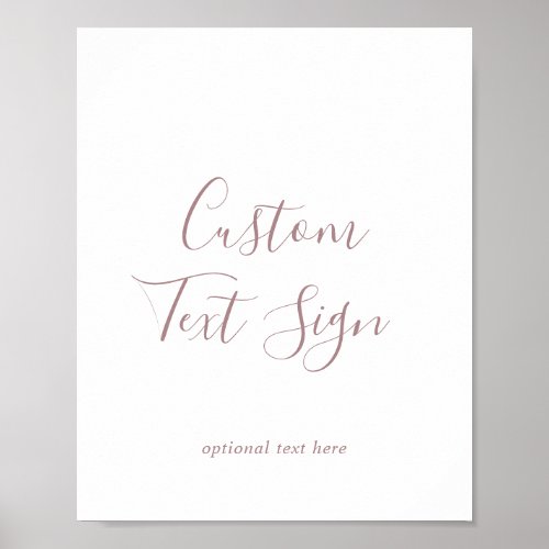 Minimal Rose Gold Cards  Gifts Custom Text Sign