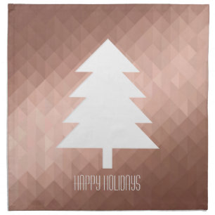 Minimal rose gold christmas tree modern geometric cloth napkin