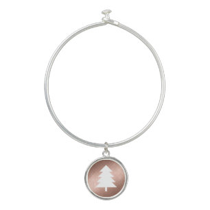 Minimal rose gold christmas tree trendy bangle bracelet