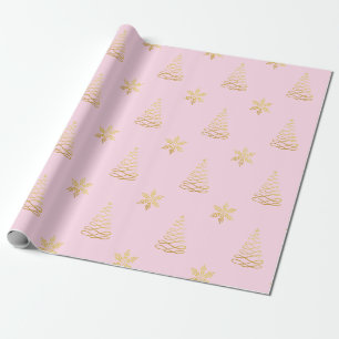 Minimal rose gold foil christmas pattern wrapping paper