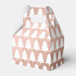 Minimal rose gold geometric xmas trees favor boxes