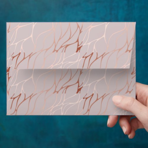 Minimal Rose Gold Marble Invitation Matching  Envelope