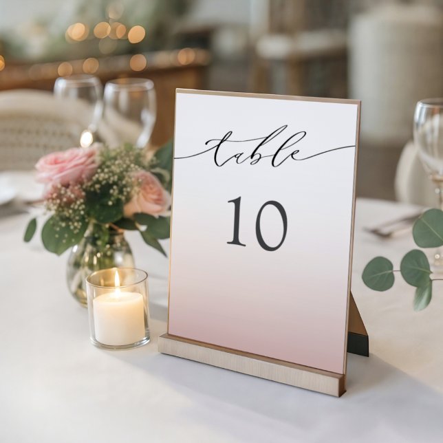 Minimal Rose Gold Wedding  Table Number (Creator Uploaded)