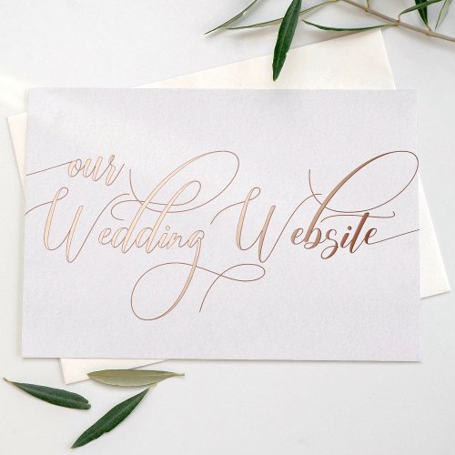   Minimal Rose Gold Wedding Website Enclosure Card