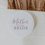 Minimal RoseGold Mother of the Bride Bridal Shower Button<br><div class="desc">This minimal rose gold mother of the bride bridal shower button is perfect for a simple wedding shower. The modern romantic design features classic rose gold and white typography paired with a rustic yet elegant calligraphy with vintage hand lettered style. Customizable in any color. Keep the design simple and elegant,...</div>