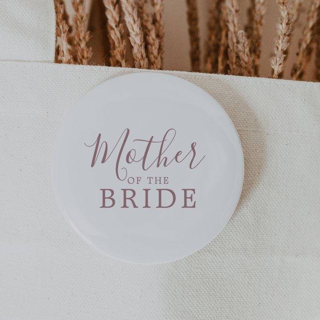 Minimal RoseGold Mother of the Bride Bridal Shower Button (Creator Uploaded)