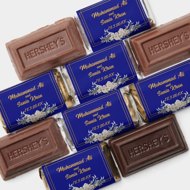 Minimal Royal Blue And Gold Nikah wedding Hershey's Miniatures (Assorted)