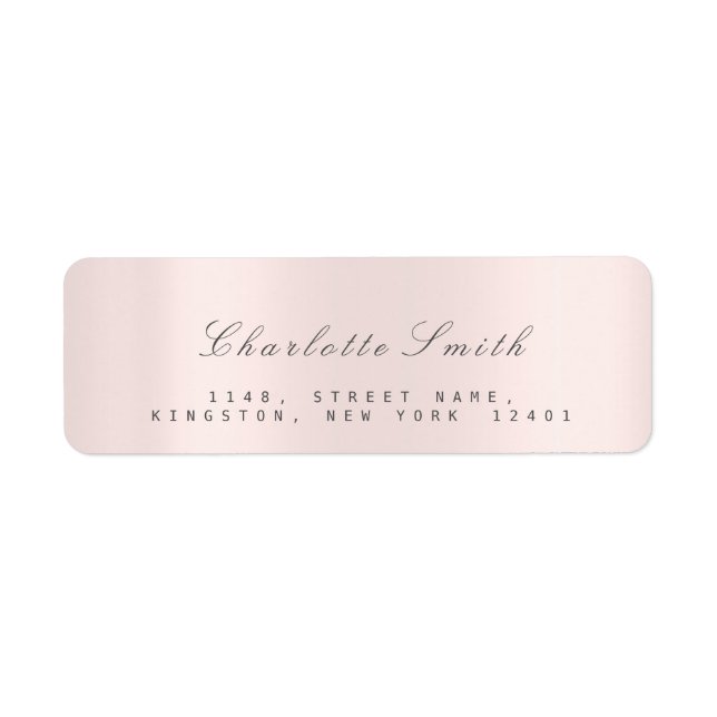 Minimal RSVP Pink Rose Blush Return Address Labels (Front)