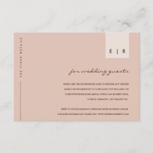 MINIMAL RUST PEACH TYPOGRAPHY WEDDING DETAILS ENCLOSURE CARD