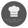 Minimal Rustic Black and White Chef Hat Catering Classic Round Sticker