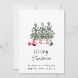 Minimal Rustic Christmas Trees Holiday Card