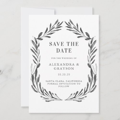 Minimal Rustic Elegant Two Photo Save the Date 