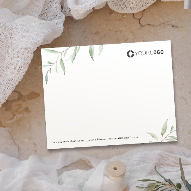 Minimal rustic greenery logo business Stationery Note Card (Minimal rustic greenery logo business Stationery Note Card)